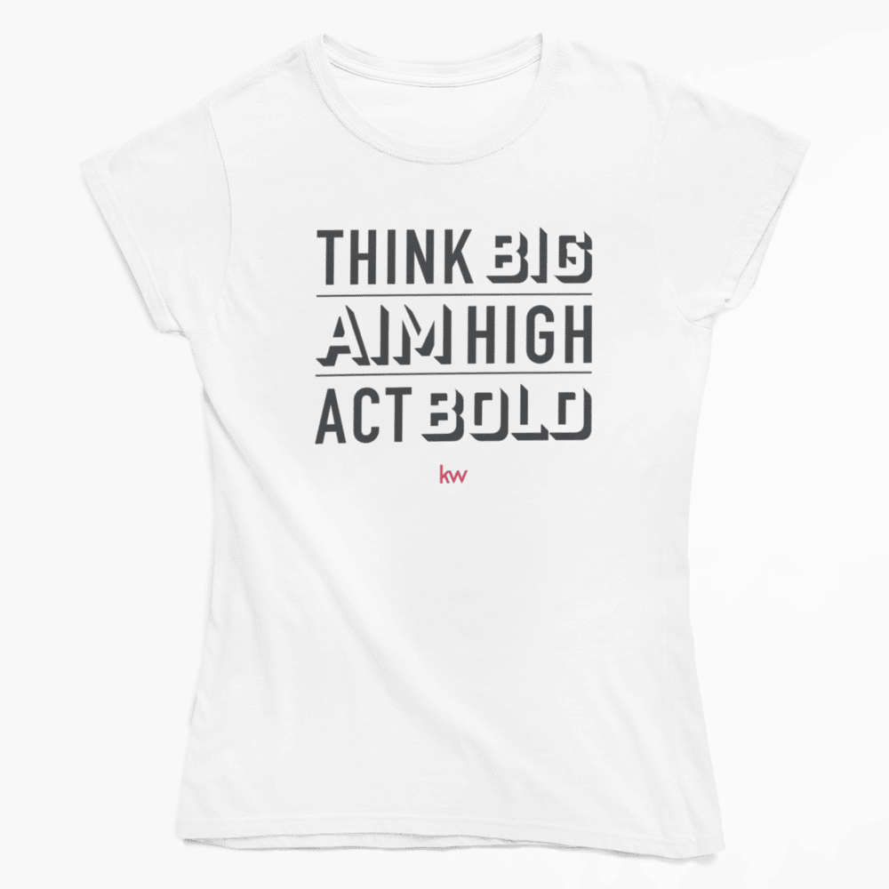 THINK BIG - Ženska majica s kratkimi rokavi (bela)